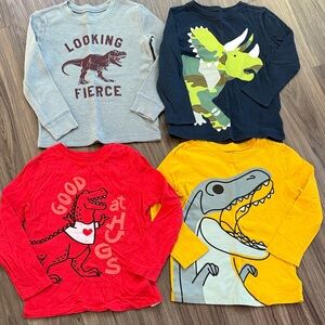 Dinosaur Themed Kids Long Sleeve Shirts - boys 4T